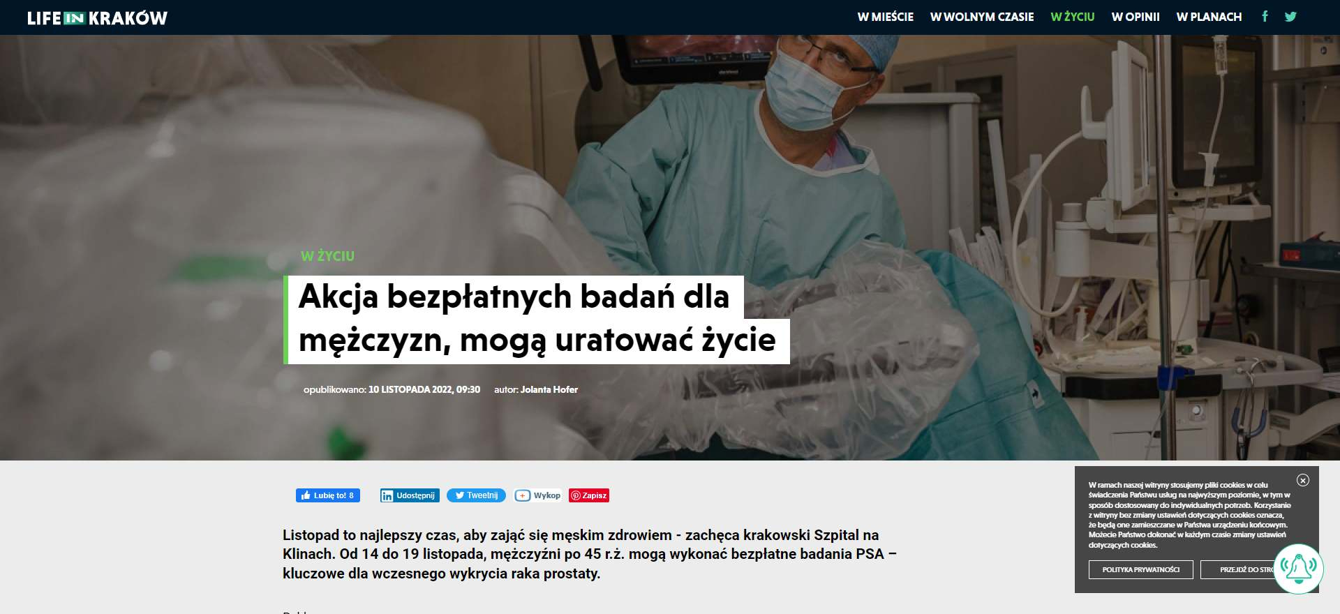 akcja bezplatnych badan dla mezczyzn moga uratowac zycie