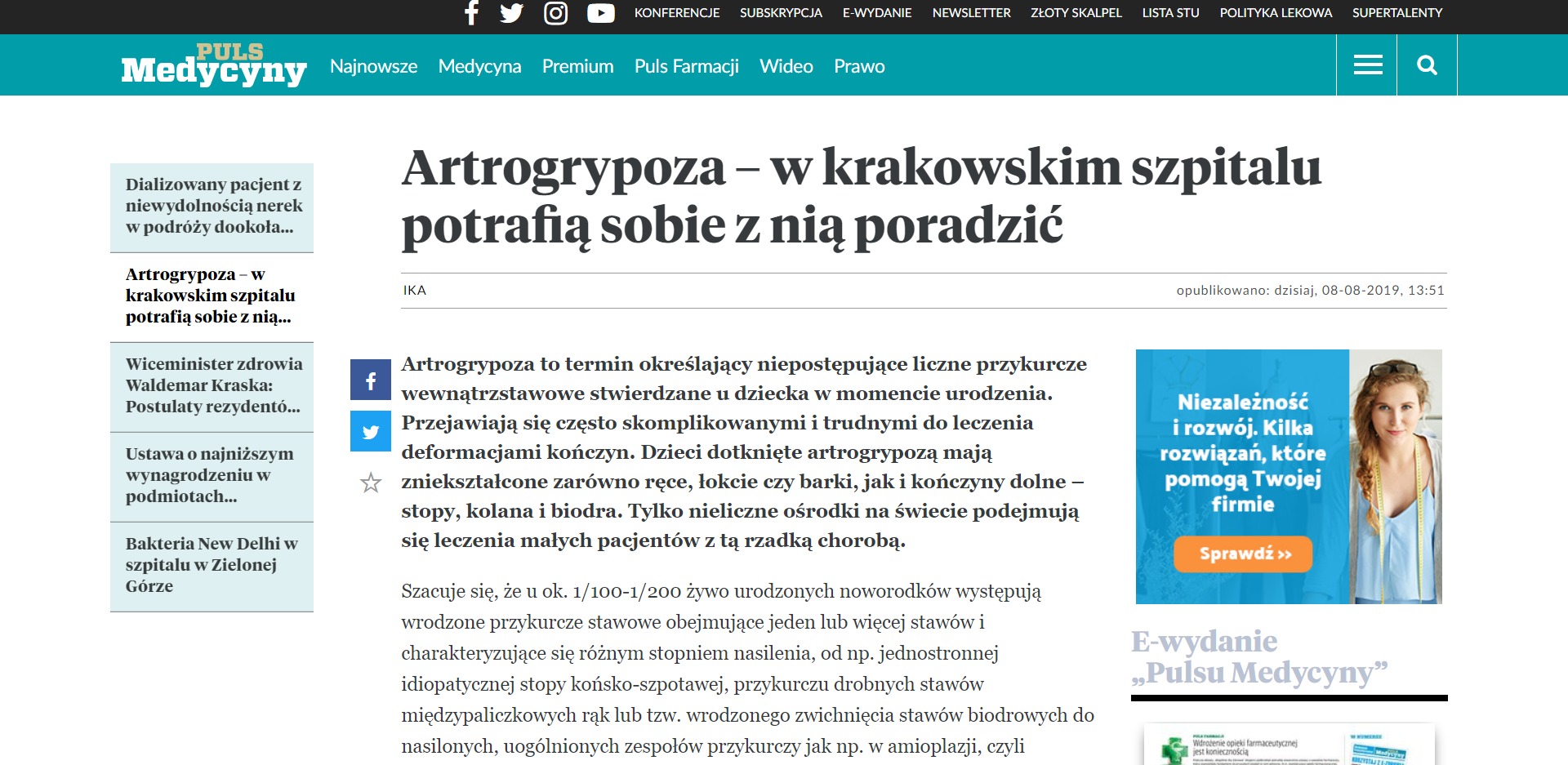 Artrogrypoza – w krakowskim szpitalu potrafią sobie z nią poradzić
