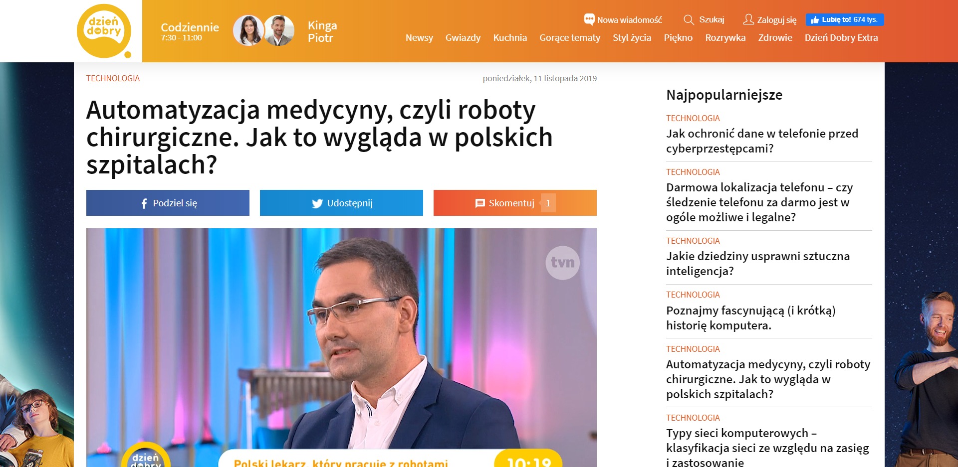 Automatyzacja medycyny, czyli roboty chirurgiczne. Jak to wygląda w polskich szpitalach