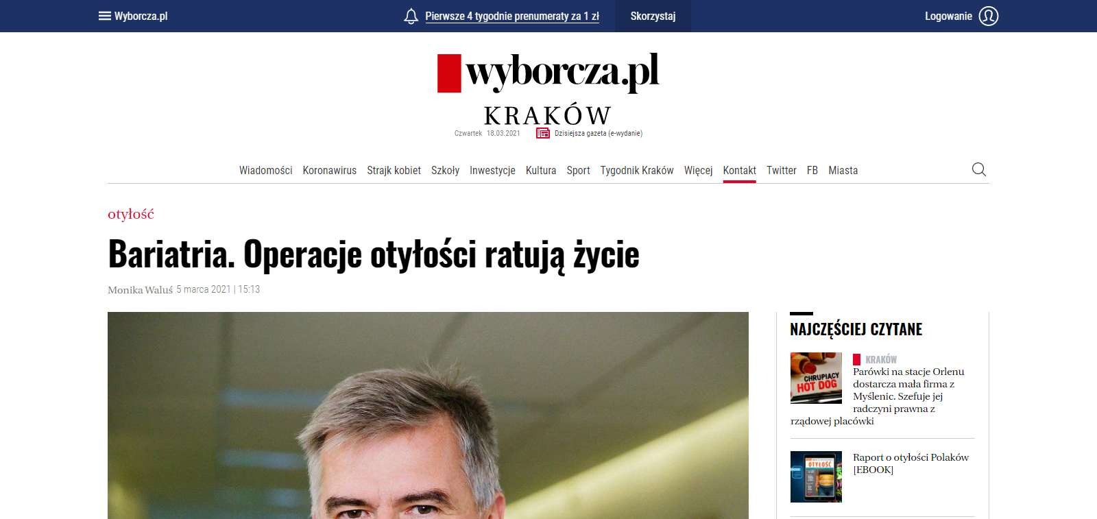 bariatria operacje otylosci ratuja zycie