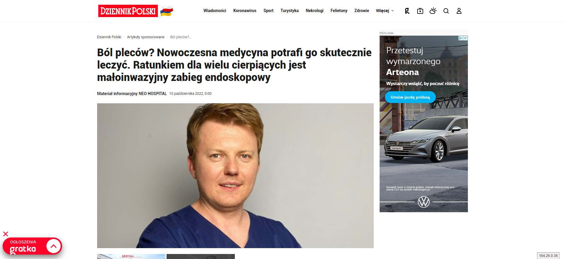 bol plecow nowoczesna medycyna potrafi go skutecznie leczyc ratunkiem dla wielu cierpiacych jest maloinwazyjny zabieg endoskopowy