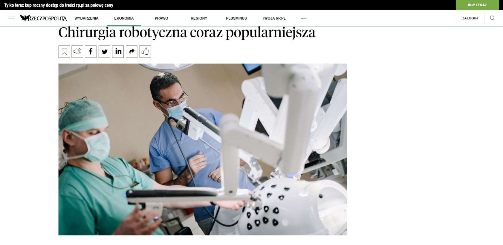 chirurgia robotyczna coraz popularniejsza