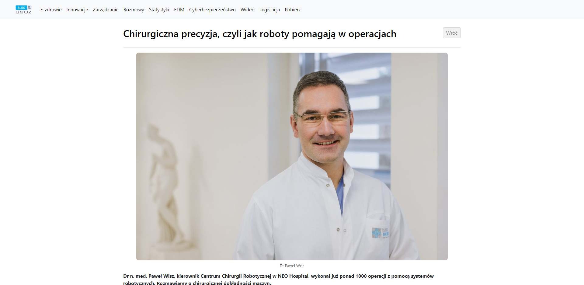 chirurgiczna precyzja czyli jak roboty pomagaja w operacjach