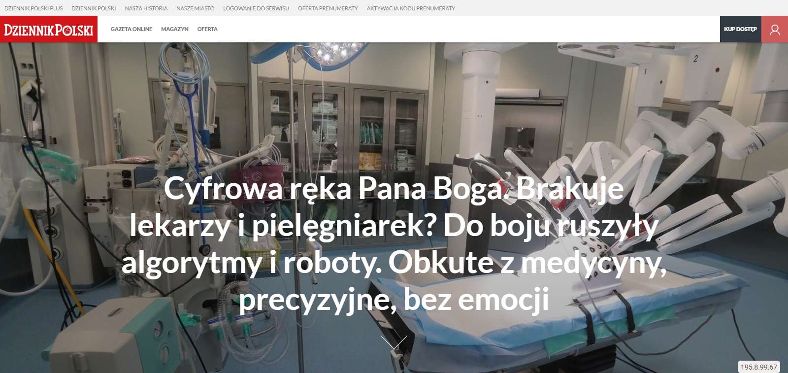 Cyfrowa ręka Pana Boga. Brakuje lekarzy i pielęgniarek? Do boju ruszyły algorytmy i roboty. Obkute z medycyny, precyzyjne, bez emocji