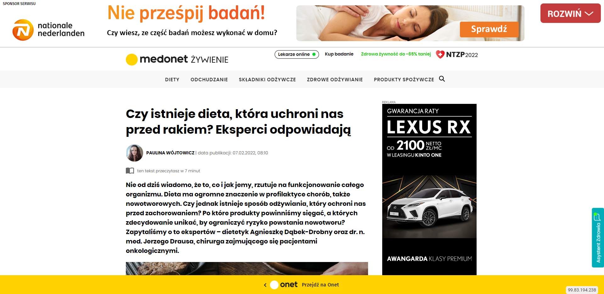 czy istnieje dieta ktora uchroni nas przed rakiem eksperci odpowiadaja