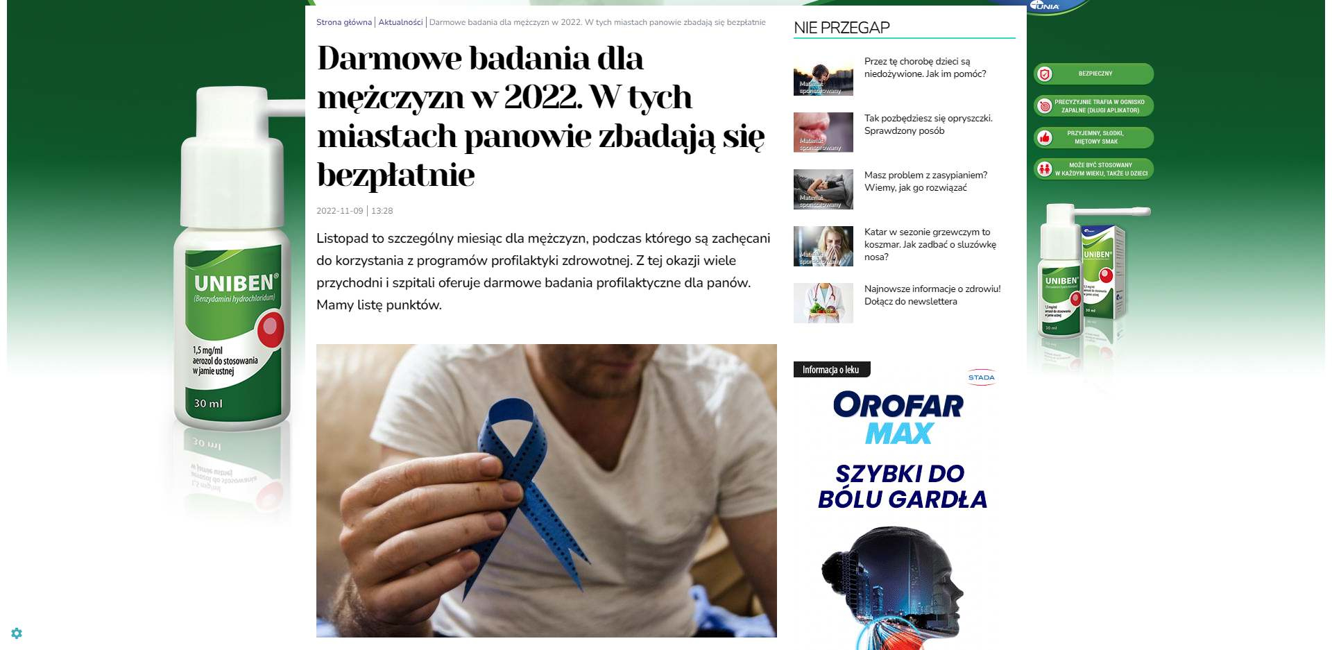 darmowe badania dla mezczyzn w w tych miastach panowie zbadaja sie bezplatnie