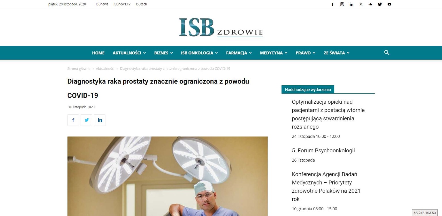 diagnostyka raka prostaty znacznie ograniczona z powodu covid