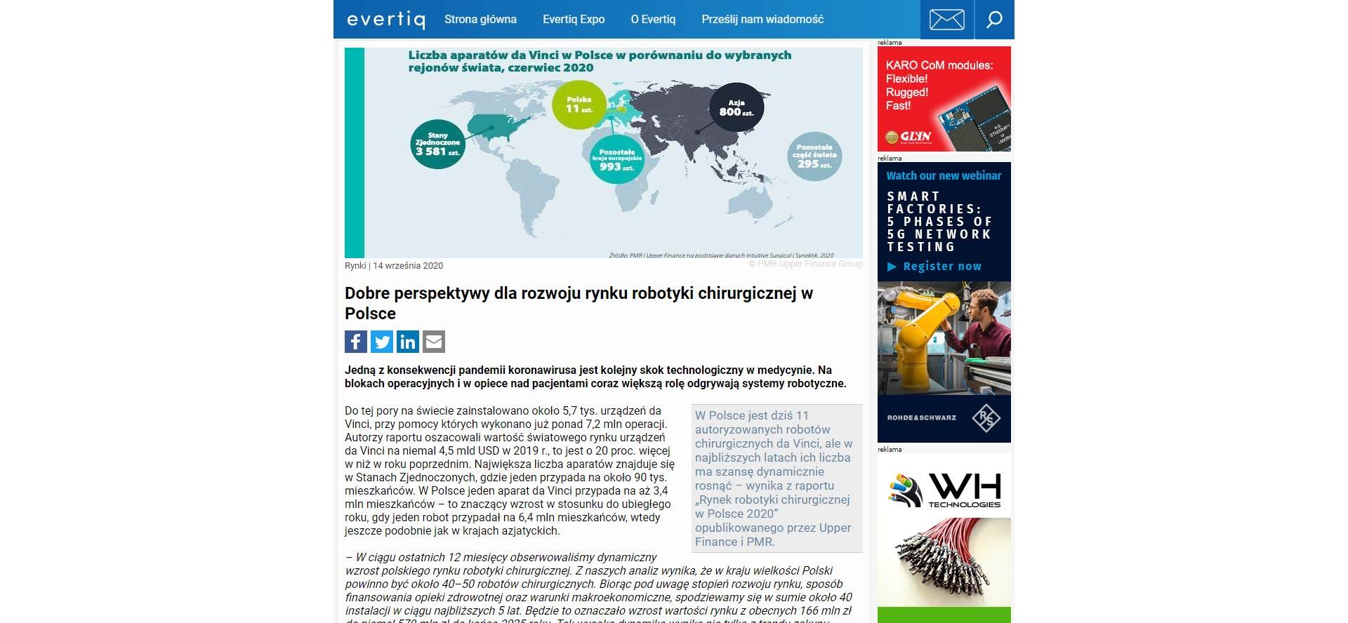 dobre perspektywy dla rozwoju rynku robotyki chirurgicznej w polsce