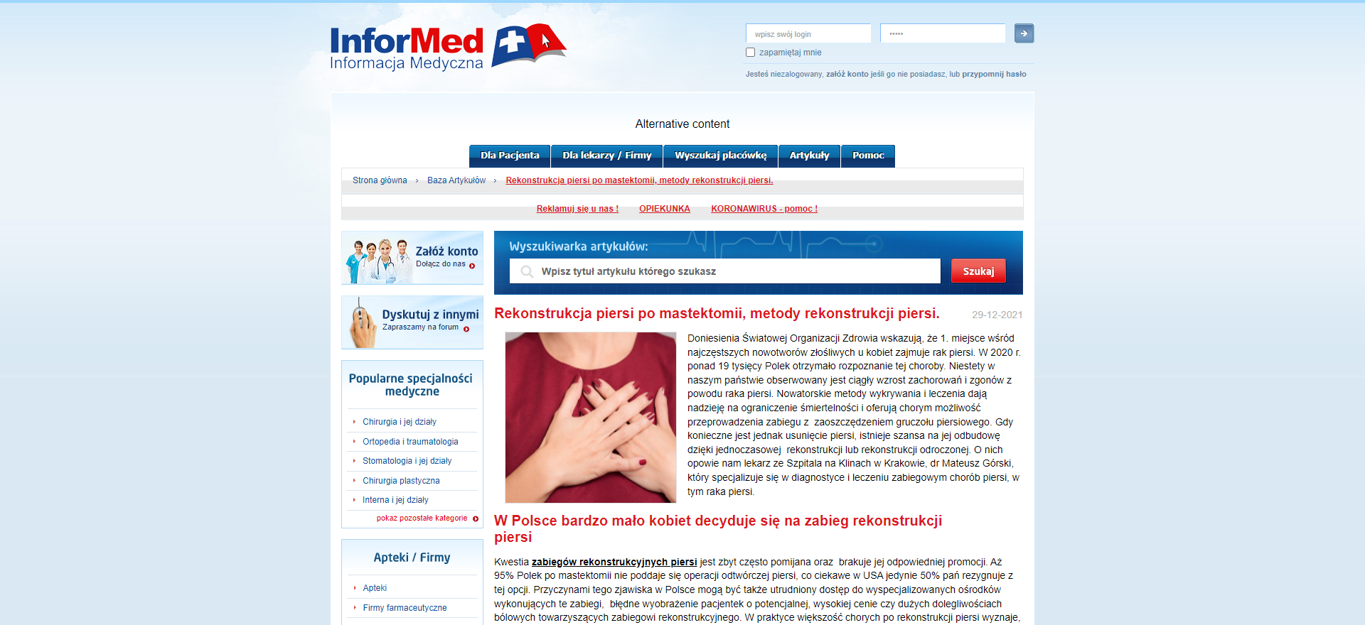 doniesienia swiatowej organizacji zdrowia wskazuja ze miejsce wsrod najczestszych nowotworow zlosliwych u kobiet zajmuje rak piersi w r ponad tysiecy polek otrzymalo rozpoznanie tej choroby