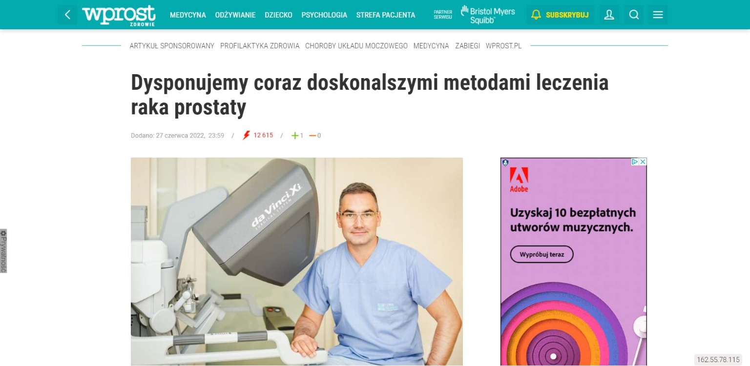 dysponujemy coraz doskonalszymi metodami leczenia raka prostaty