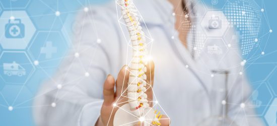 The concept of drug treatment of the spine of the patient.