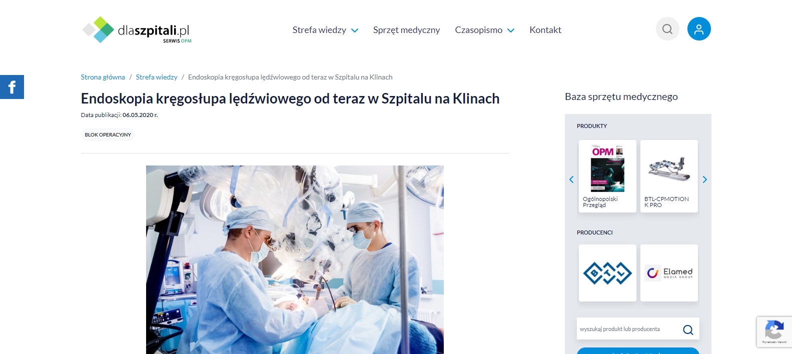 Endoskopia kręgosłupa lędźwiowego od teraz w Szpitalu na Klinach
