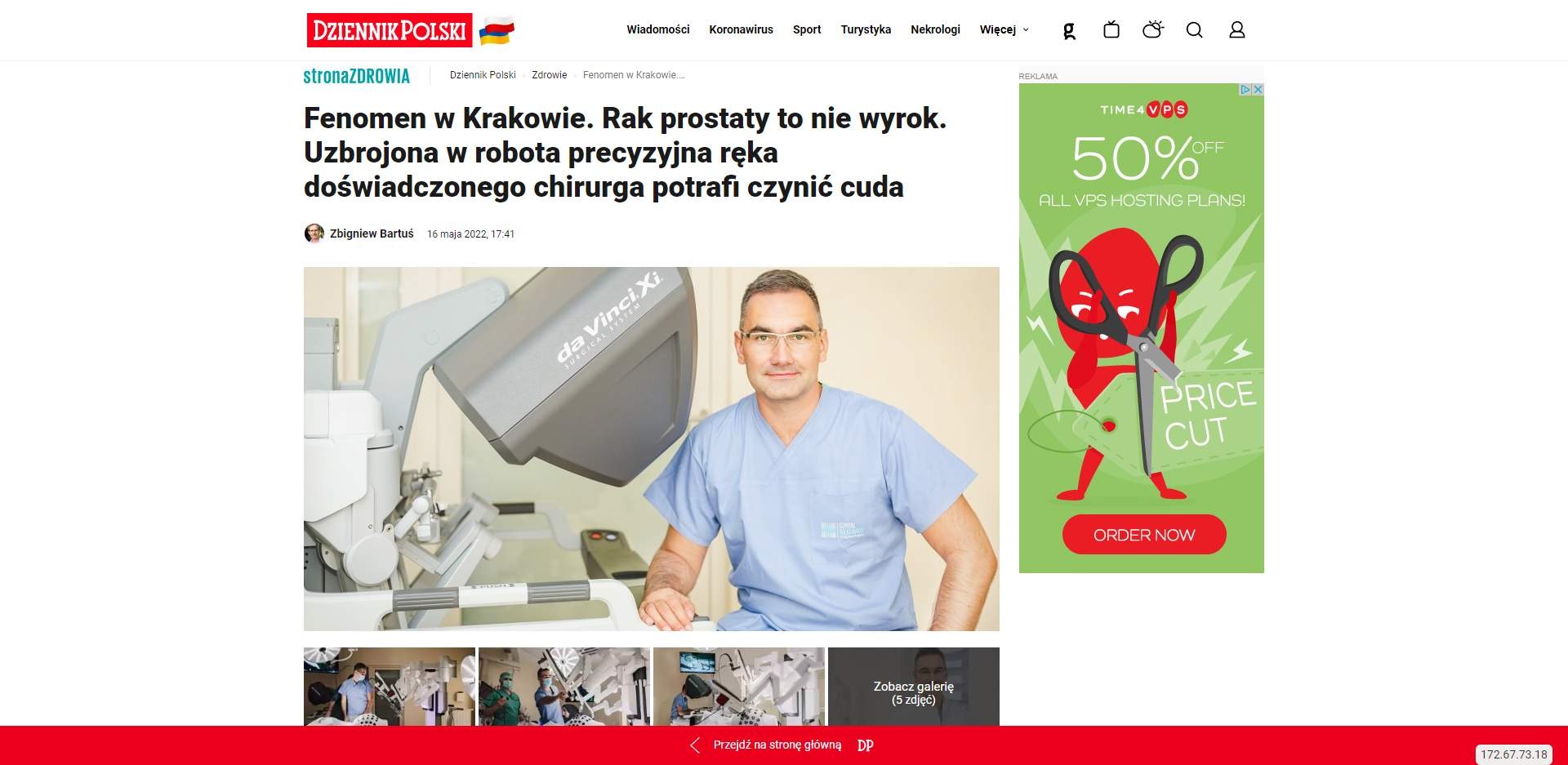 fenomen w krakowie rak prostaty to nie wyrok uzbrojona w robota precyzyjna reka doswiadczonego chirurga potrafi czynic cuda
