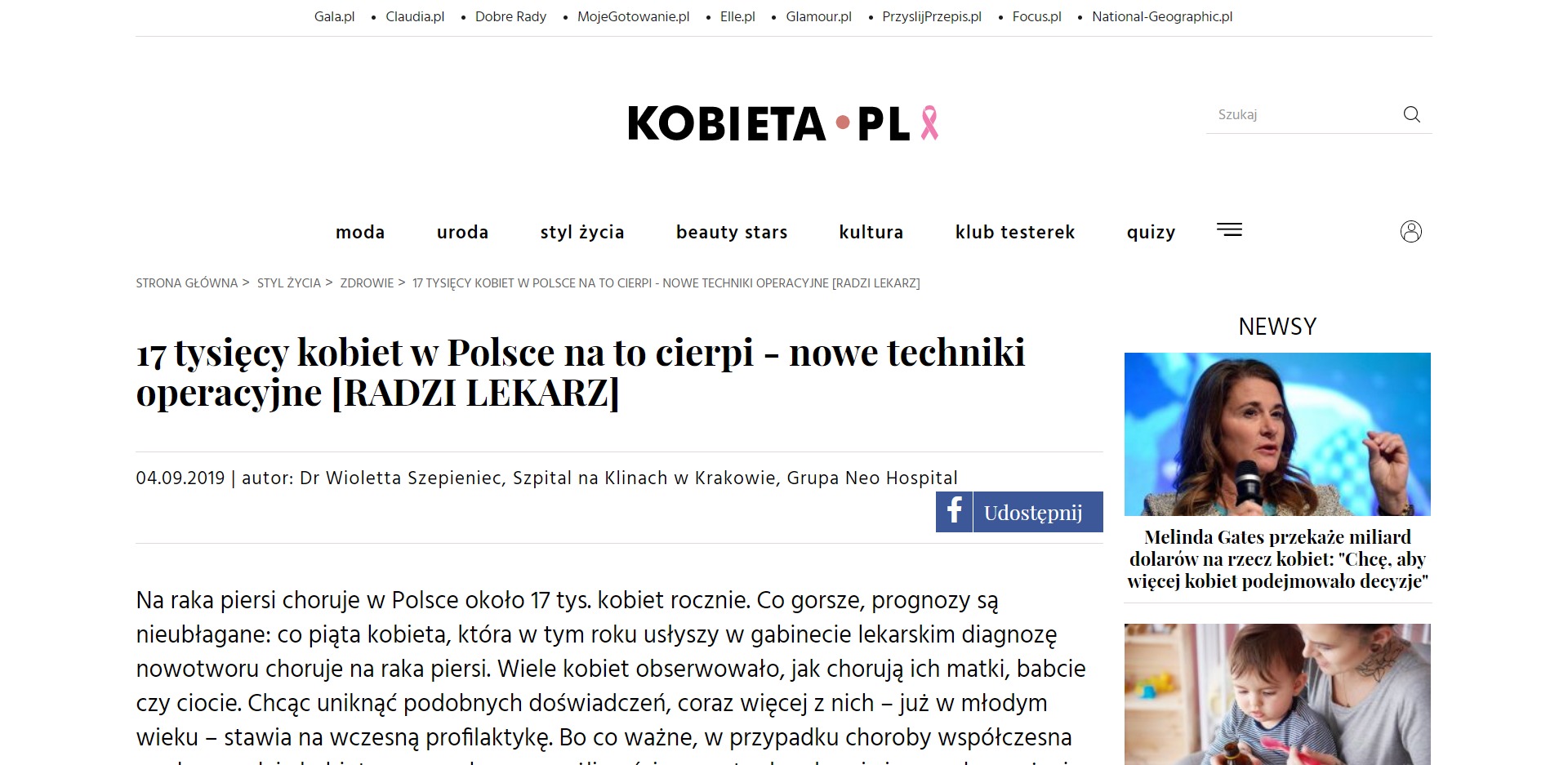 Nowe techniki operacyjne raka piersi_ problem dotyczy 17 tysięcy kobi_ - www.kobieta.pl