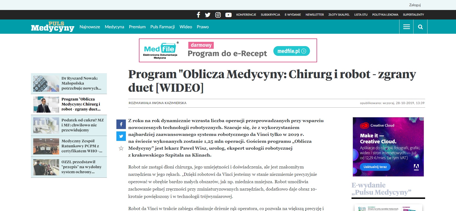 Program Oblicza Medycyny_ Chirurg i robot - zgrany duet