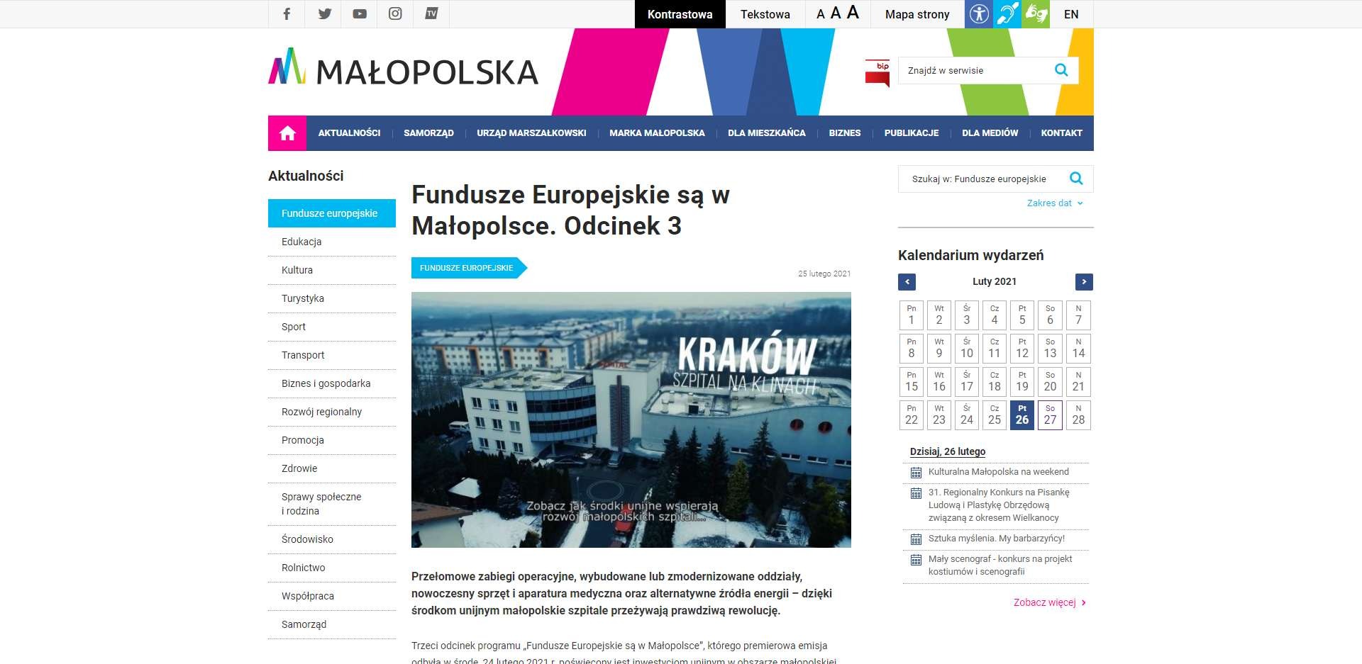 fundusze europejskie sa w malopolsce odcinek