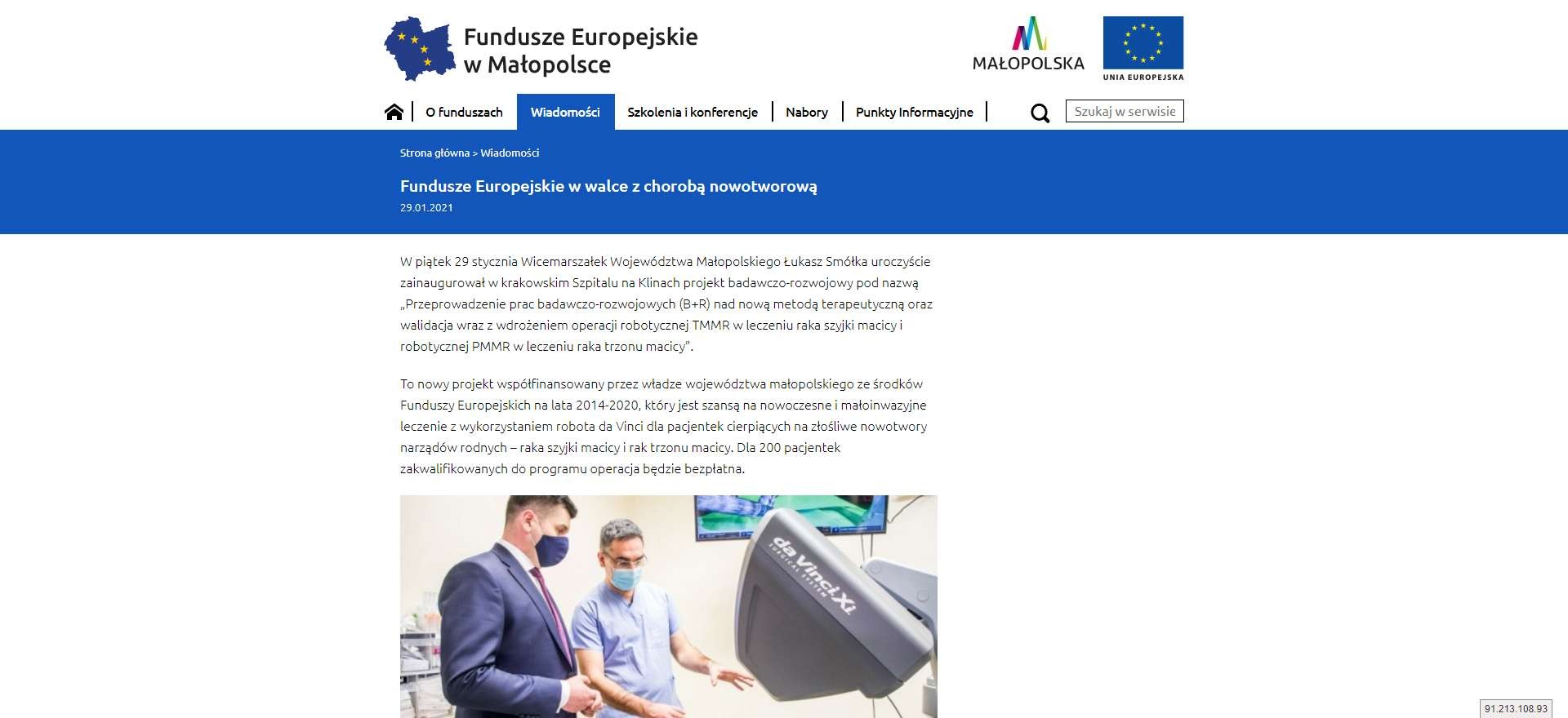 fundusze europejskie w walce z choroba nowotworowa