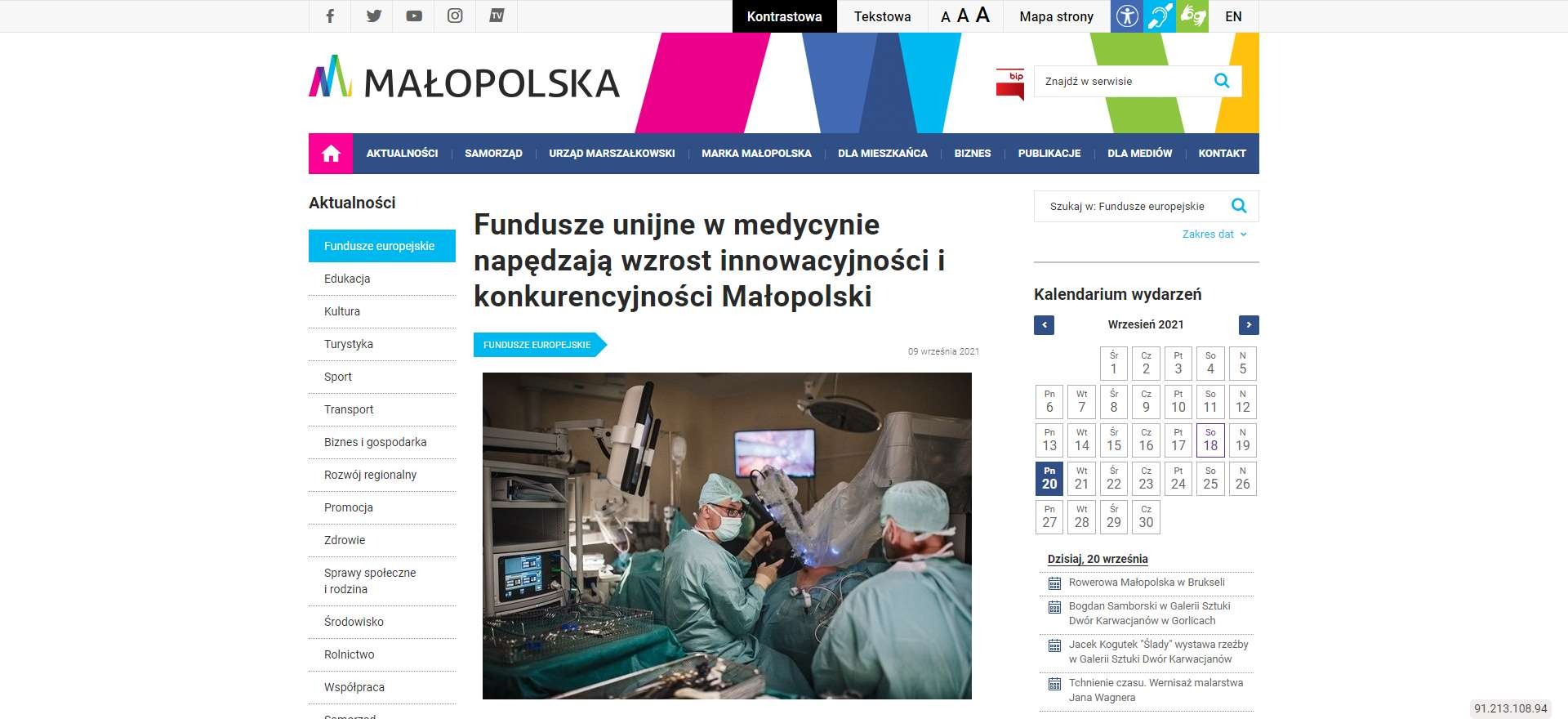 fundusze unijne w medycynie napedzaja wzrost innowacyjnosci i konkurencyjnosci malopolski