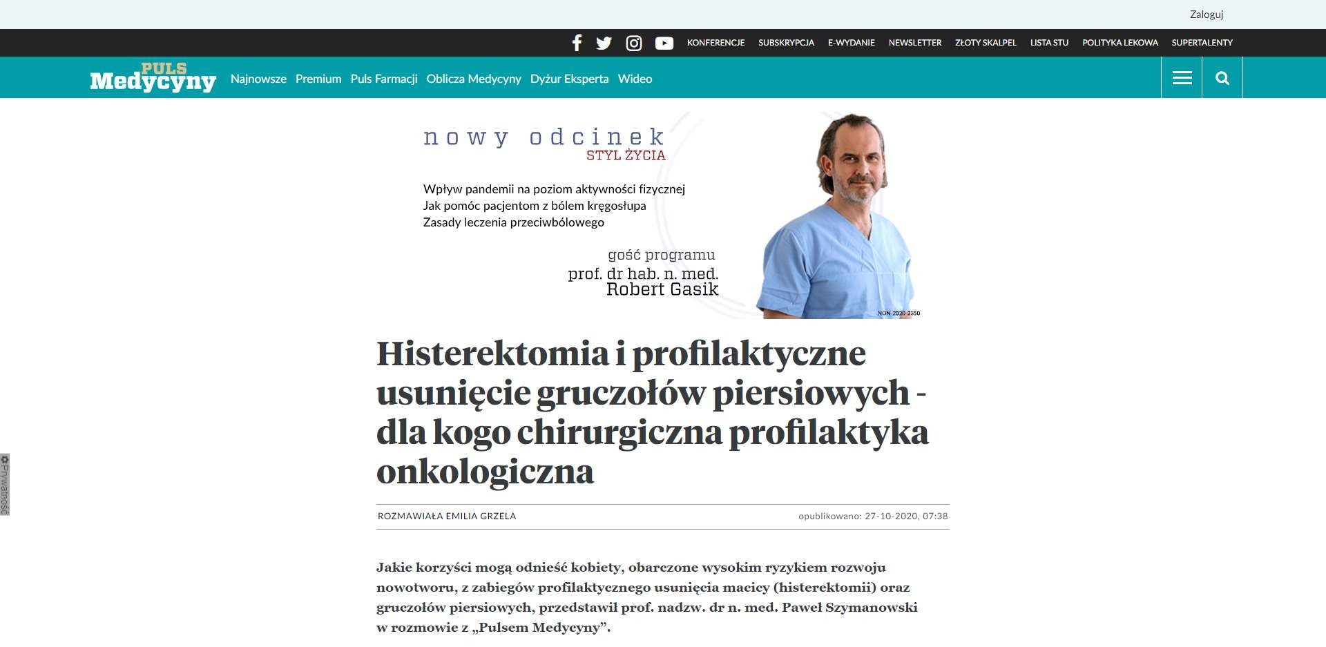 histerektomia i profilaktyczne usuniecie gruczolow piersiowych dla kogo chirurgiczna profilaktyka onkologiczna