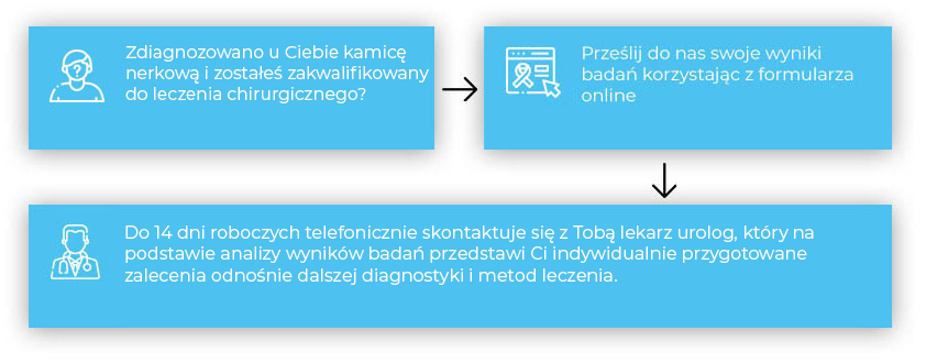 infografika naczym polega konsultacja kamica nerkowa