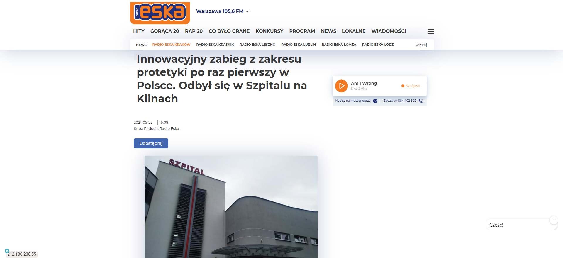 innowacyjny zabieg z zakresu protetyki po raz pierwszy w polsce odbyl sie w szpitalu na klinach