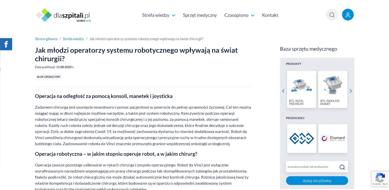 jak mlodzi operatorzy systemu robotycznego wplywaja na swiat chirurgii
