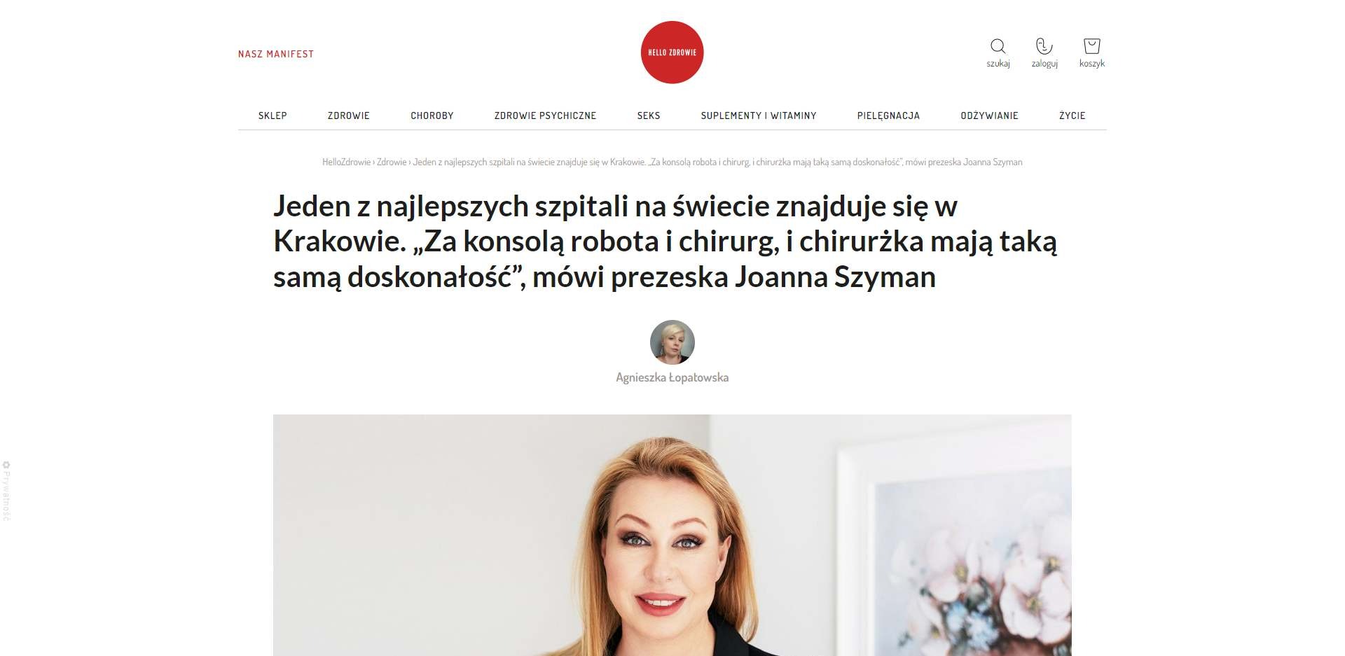 jeden z najlepszych szpitali na swiecie znajduje sie w krakowie