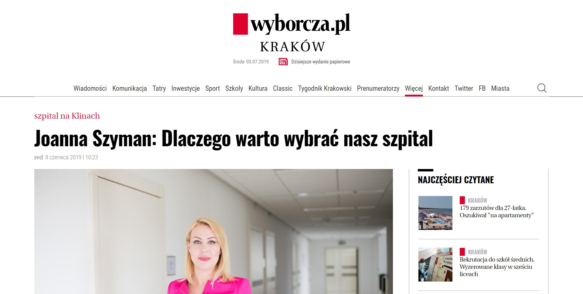 Joanna Szyman Dlaczego warto wybrać nasz szpital