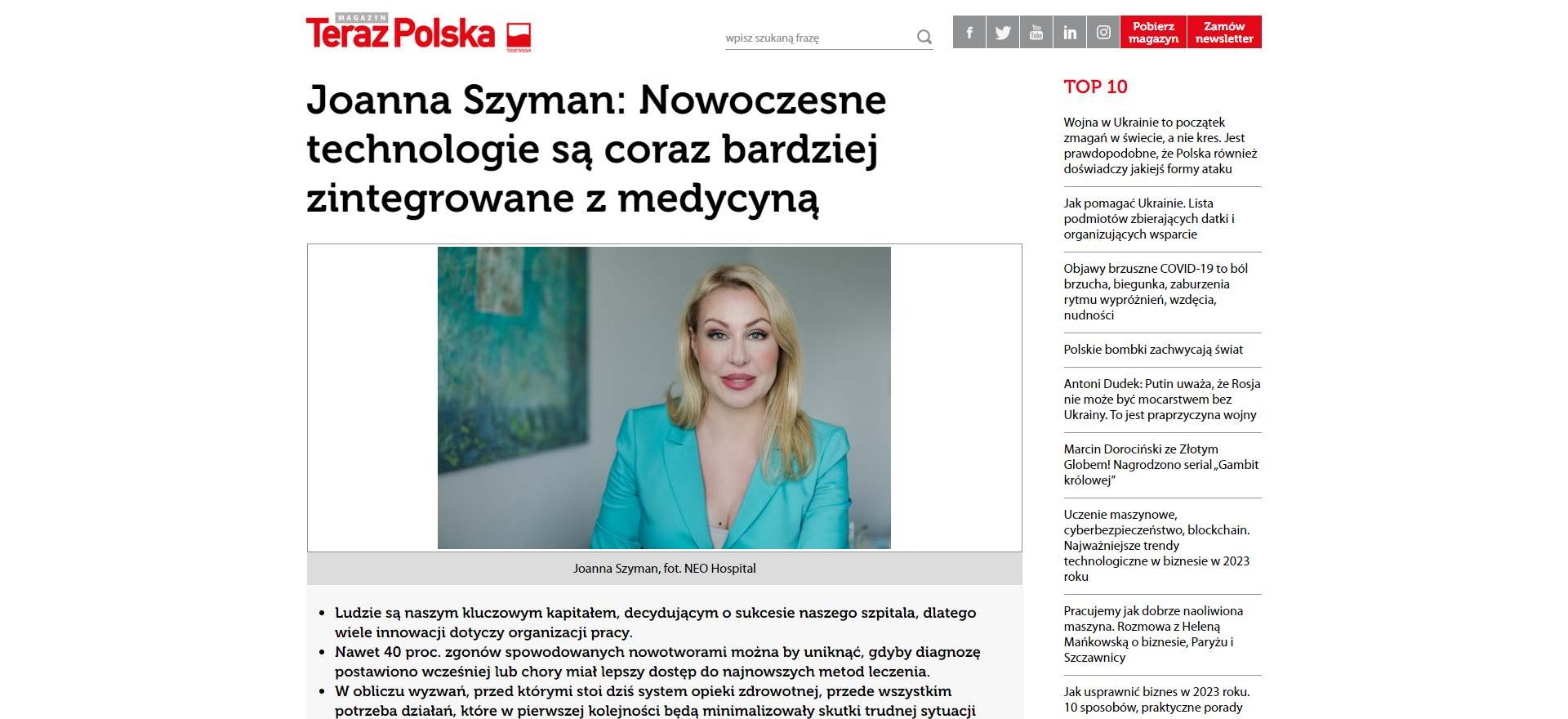 joanna szyman nowoczesne technologie sa coraz bardziej zintegrowane z medycyna