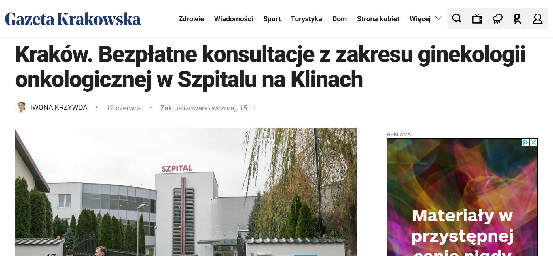 Kraków. Bezpłatne konsultacje z zakresu ginekologii onkologicznej w Szpitalu na Klinach