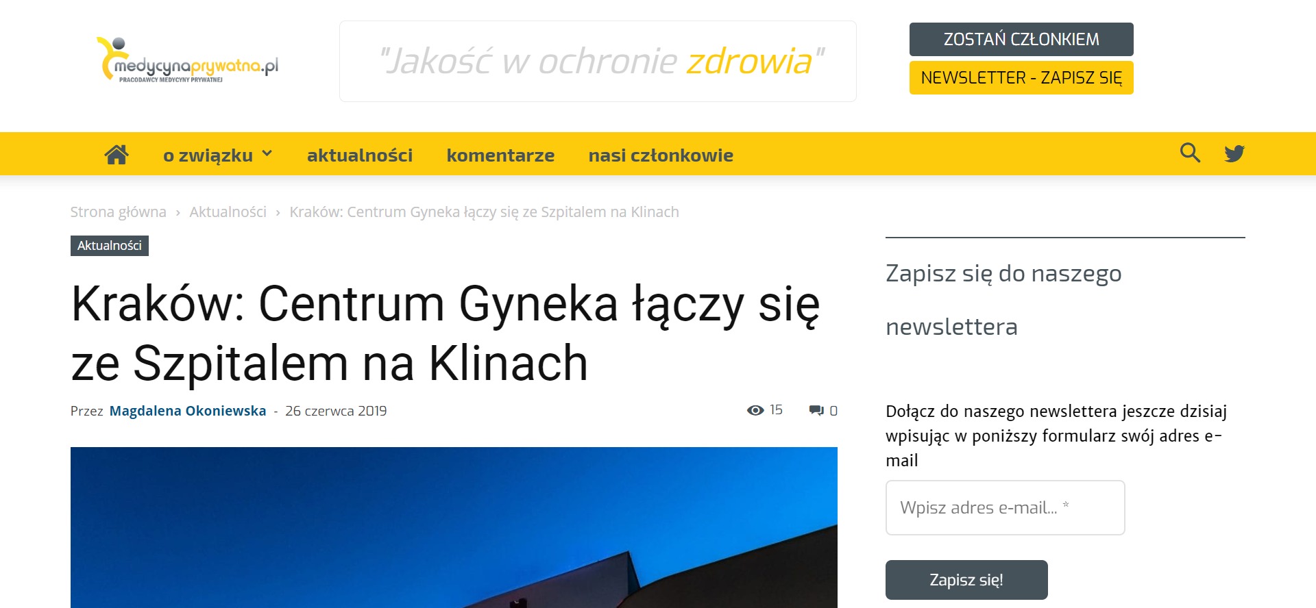 Centrum Zdrowia Kobiety Gyneka z Krakowa od maja 2019 funkcjonuje w krakowskim Szpitalu na Klinach, działającym od listopada 2018 roku przy ulicy Kostrzewskiego, w krakowskiej dzielnicy Kliny Zacisze.