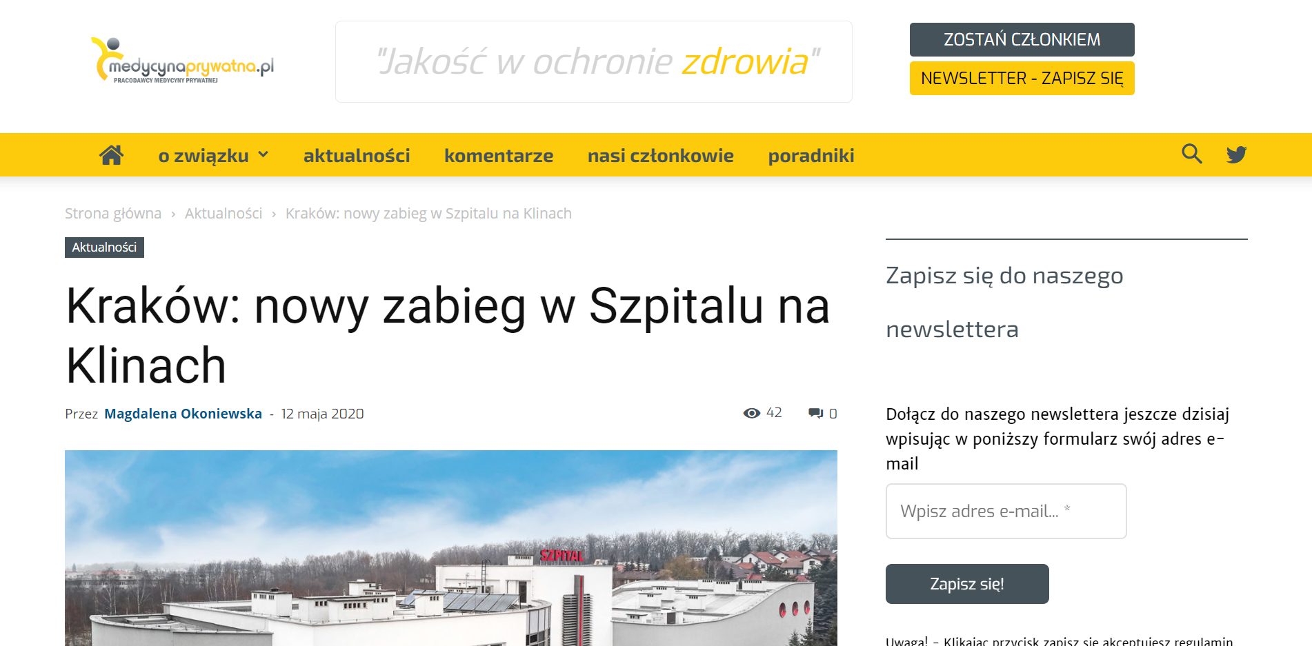 Kraków: nowy zabieg w Szpitalu na Klinach