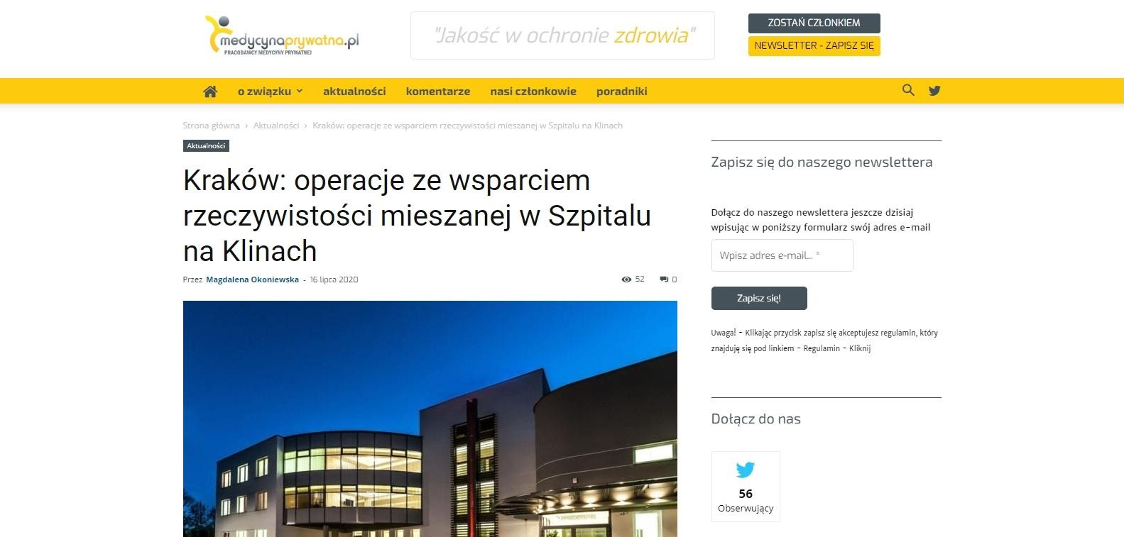 krakow operacje ze wsparciem rzeczywistosci mieszanej w szpitalu na klinach
