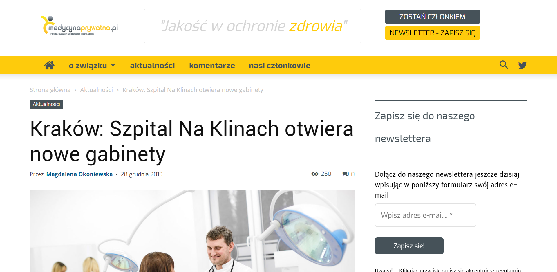 Kraków Szpital Na Klinach otwiera nowe gabinety