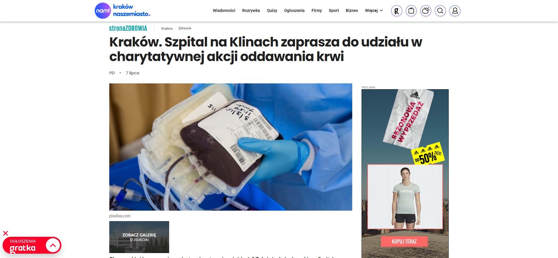 krakow szpital na klinach zaprasza do udzialu w charytatywnej akcji oddawania krwi