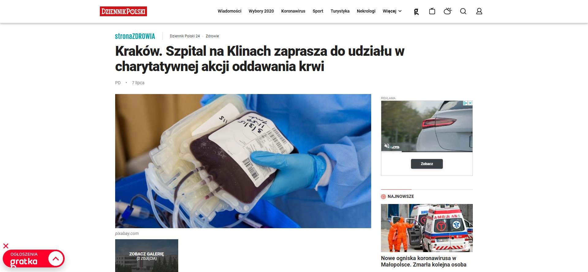 krakow szpital na klinach zaprasza do udzialu w charytatywnej akcji oddawania krwi