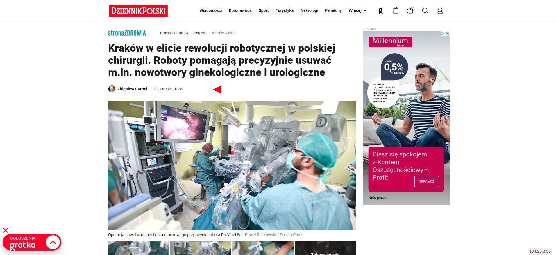 krakow w elicie rewolucji robotycznej w polskiej chirurgii roboty pomagaja precyzyjnie usuwac min nowotwory ginekologiczne i urologiczne