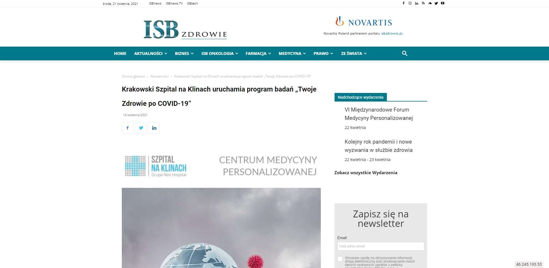 krakowski szpital na klinach uruchamia program badan twoje zdrowie po covid