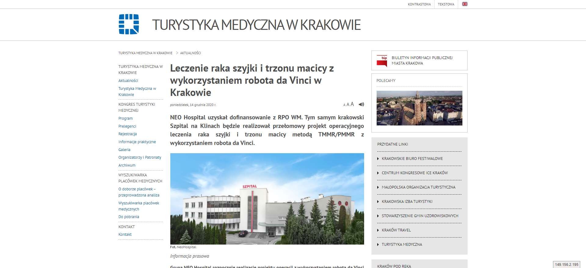 leczenie raka szyjki i trzonu macicy z wykorzystaniem robota da vinci w krakowie
