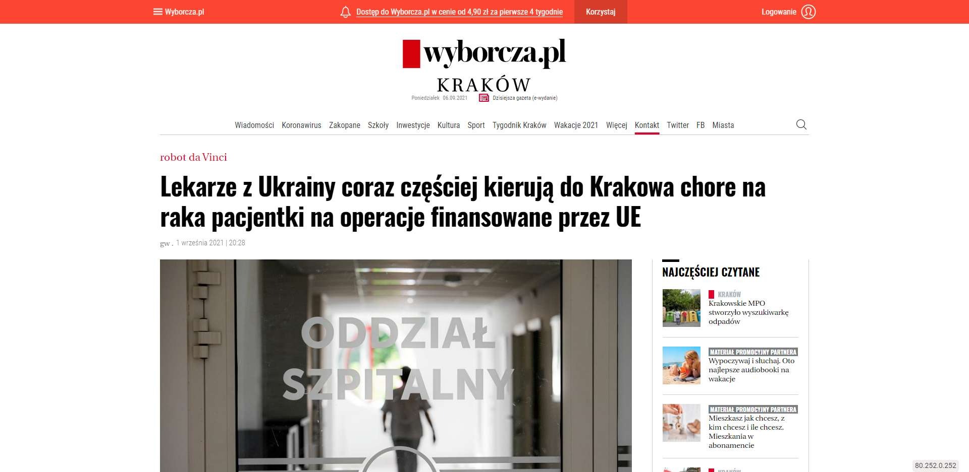 lekarze z ukrainy coraz czesciej kieruja do krakowa chore na raka pacjentki na operacje finansowane przez ue
