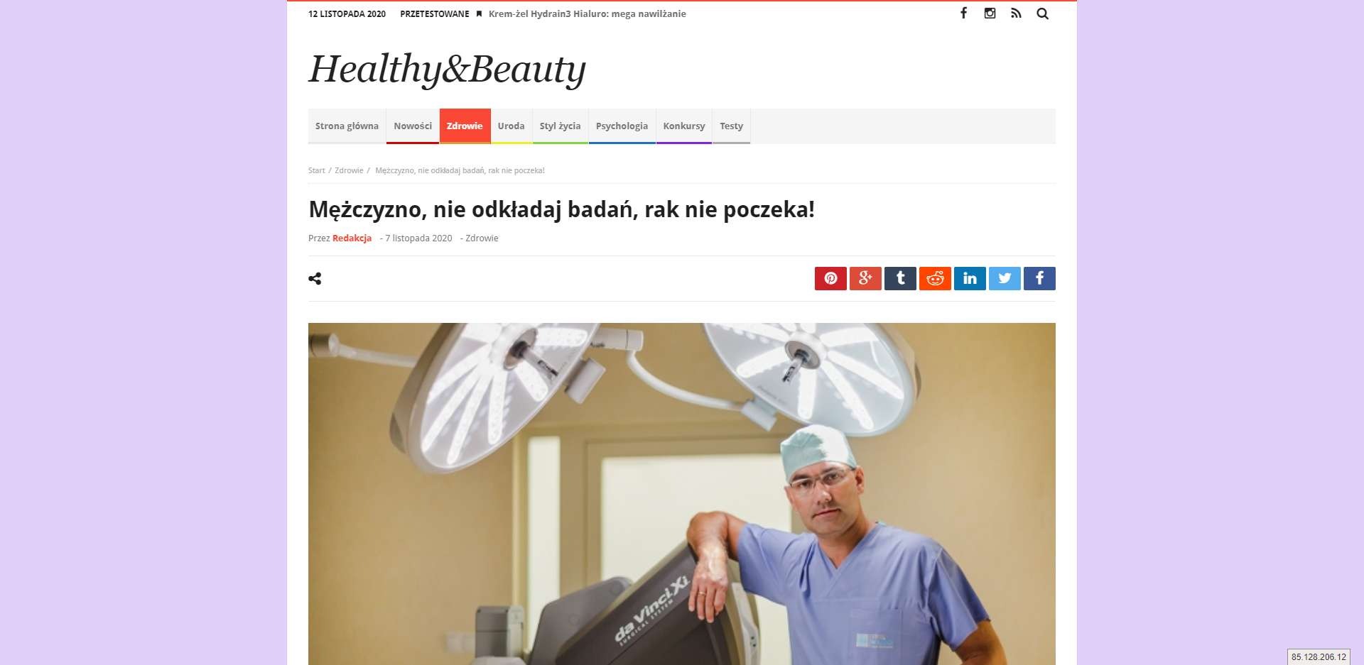 mezczyzno nie odkladaj badan rak nie poczeka
