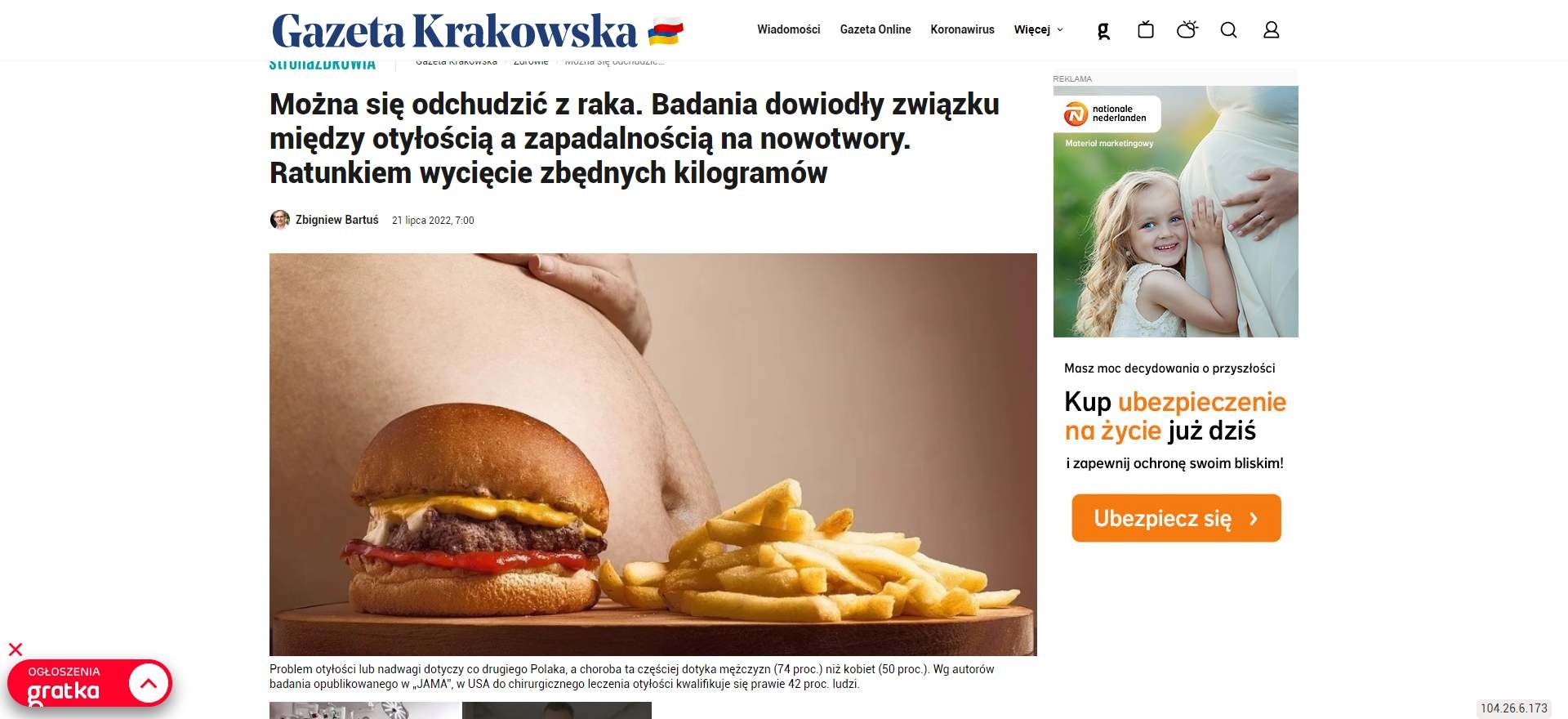 mozna sie odchudzic z raka badania dowiodly zwiazku miedzy otyloscia a zapadalnoscia na nowotwory ratunkiem wyciecie zbednych kilogramow