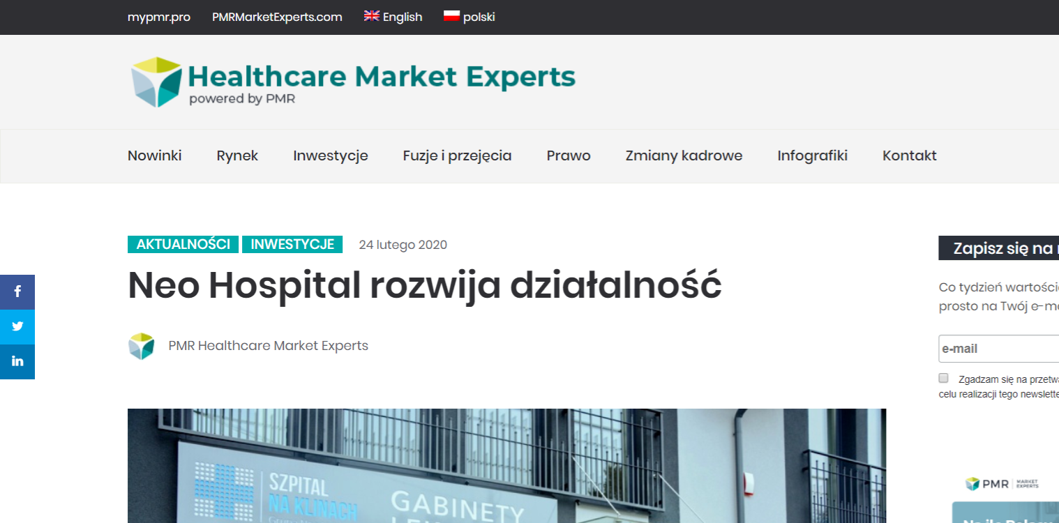 Neo Hospital rozwija działalność