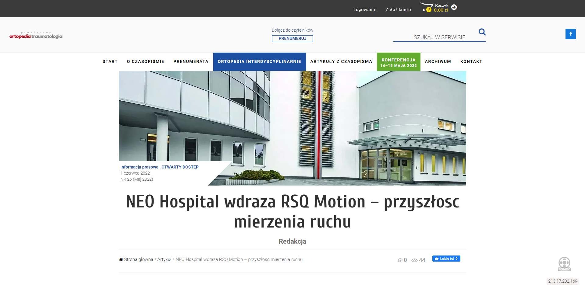 neo hospital wdraza rsq motion przyszlosc mierzenia ruchu