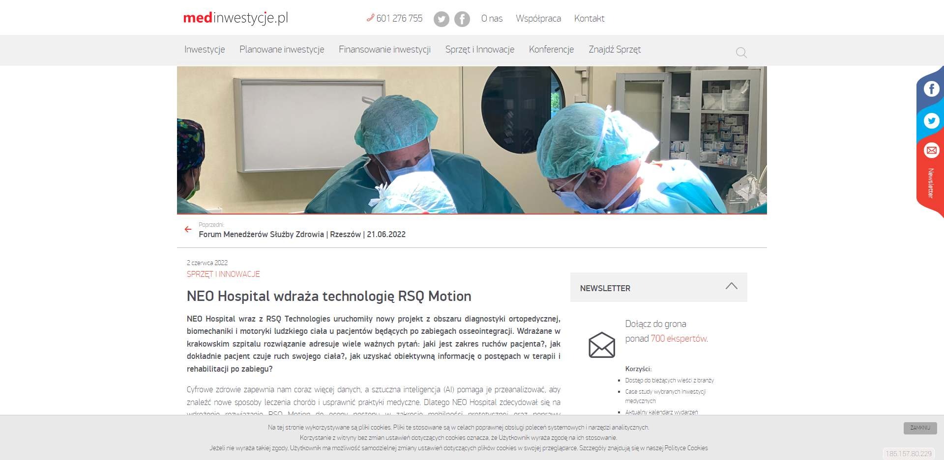 neo hospital wdraza technologie rsq motion