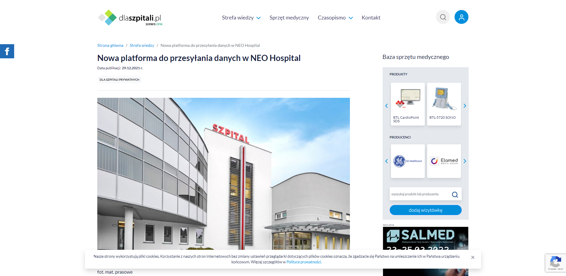 nowa platforma do przesylania danych w neo hospital