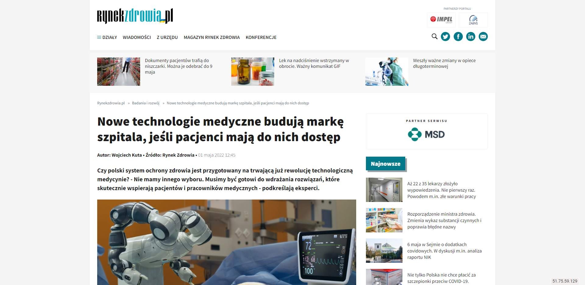 nowe technologie medyczne buduja marke szpitala jesli pacjenci maja do nich dostep