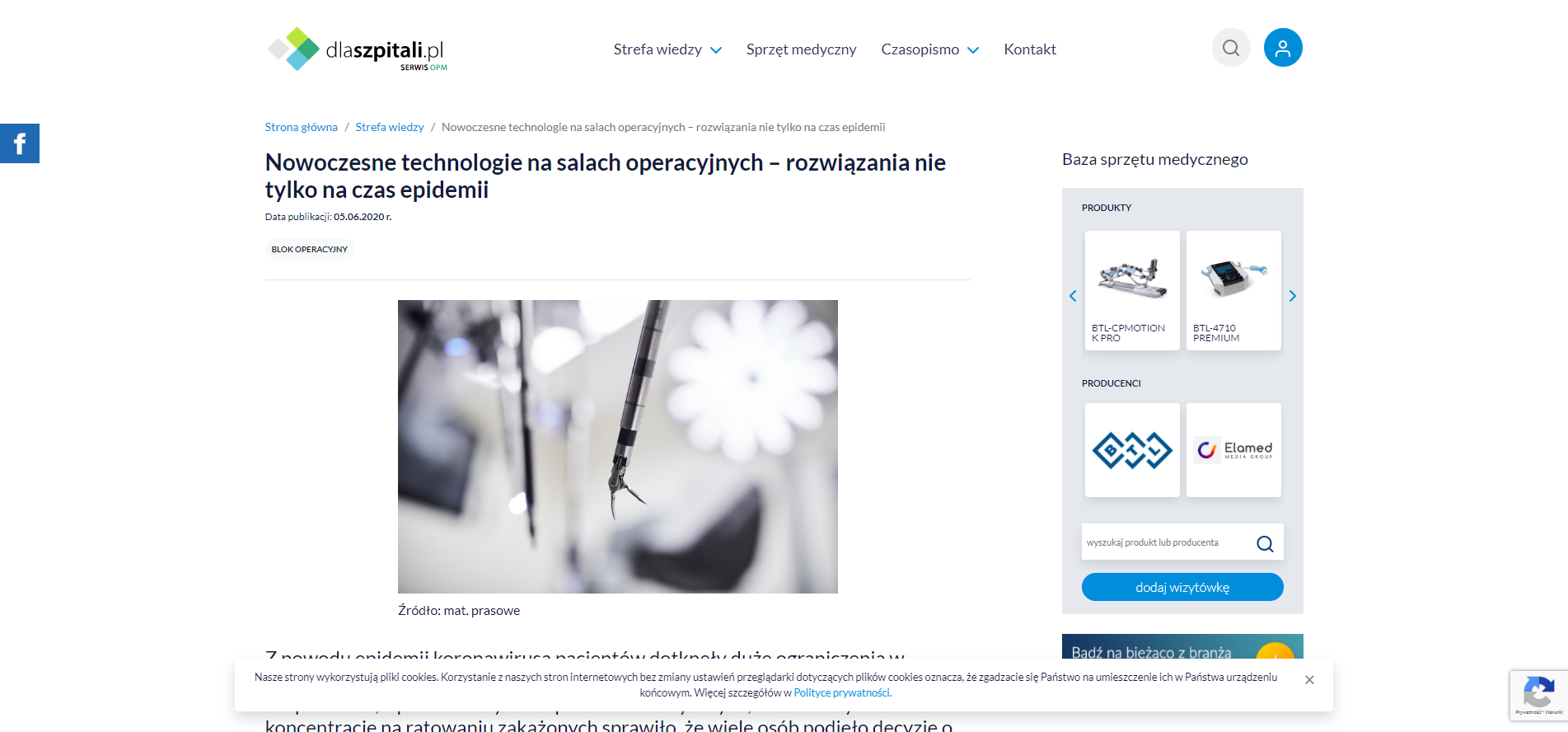 nowoczesne technologie na salach operacyjnych rozwiazania nie tylko na czas epidemii
