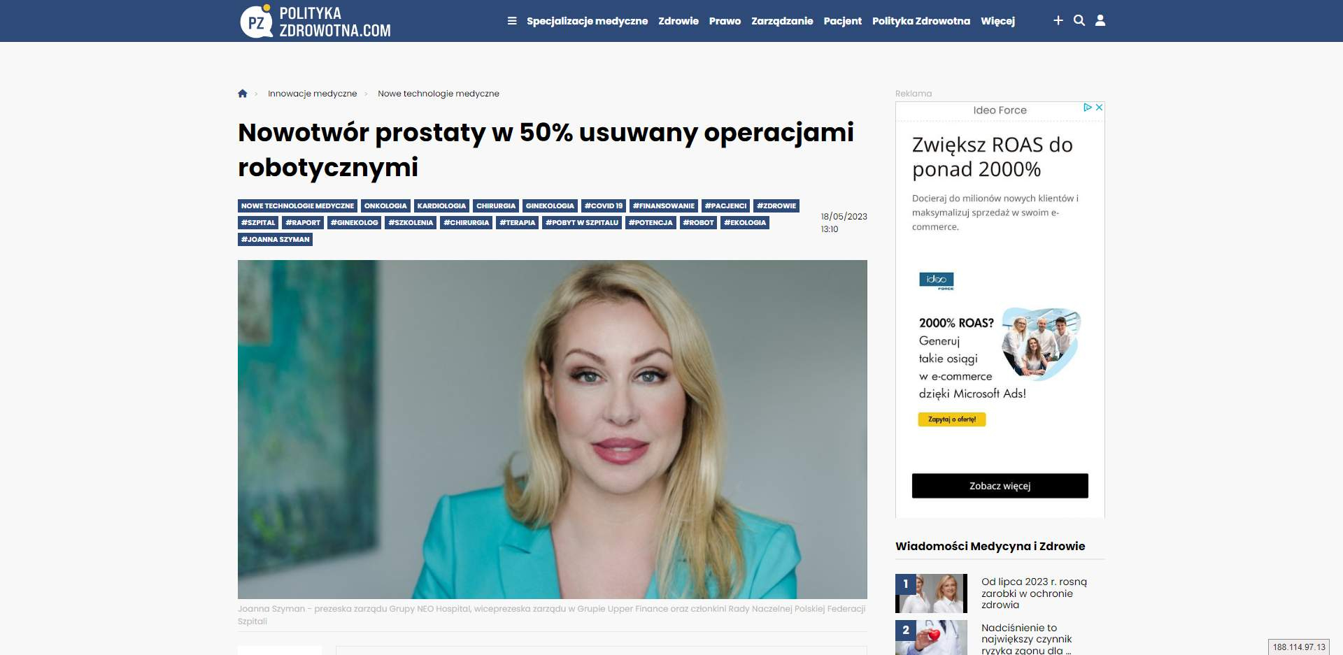nowotwor prostaty w usuwany operacjami robotycznymi