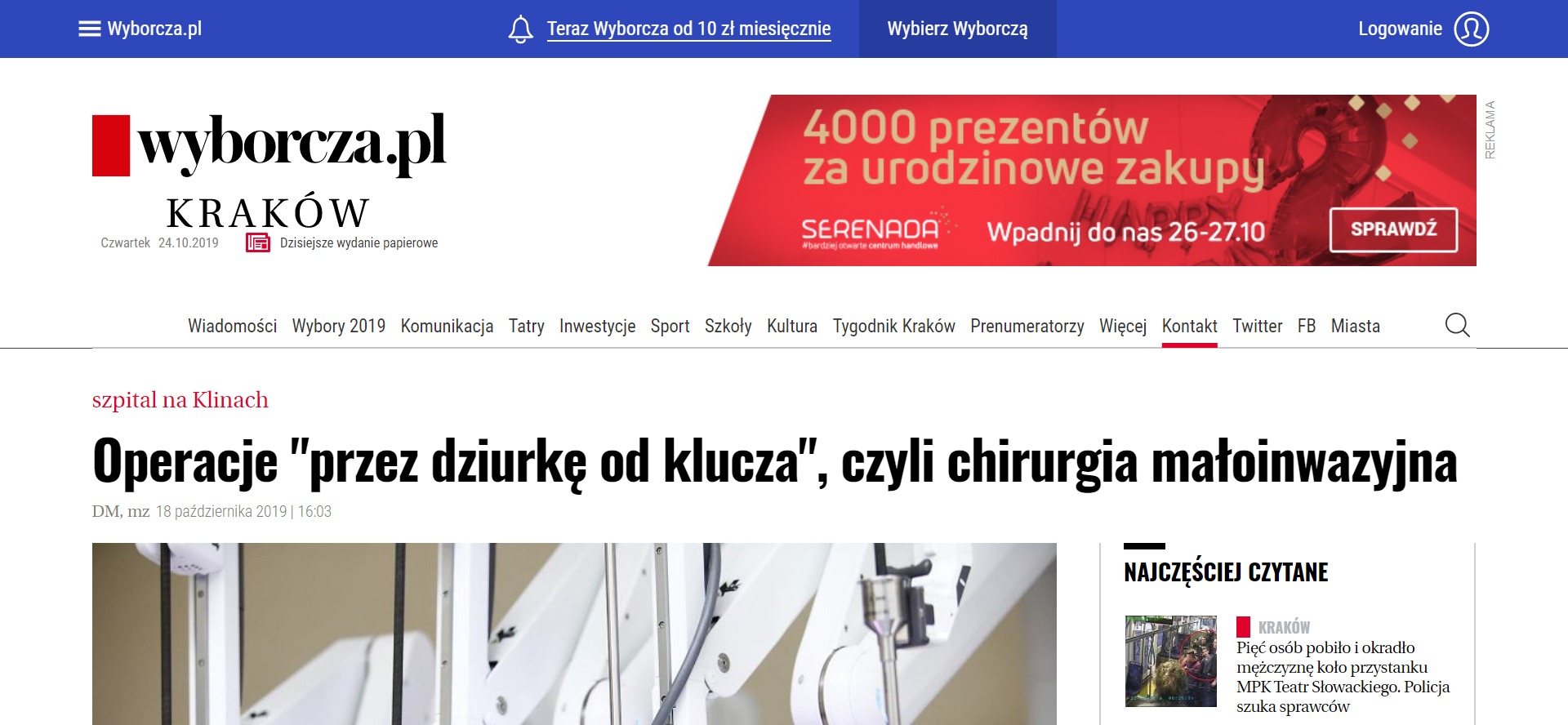 Operacje "przez dziurkę od klucza", czyli chirurgia małoinwazyjna